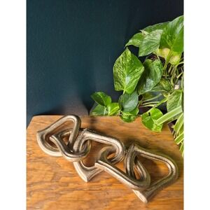 Modern Decorative Chain Link Sculpture Coffee Table Book Decor 14"